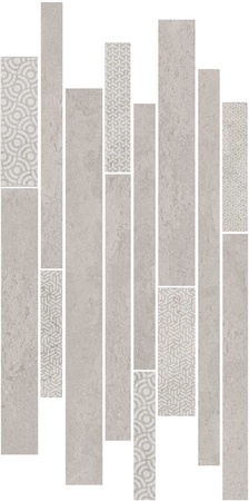 Декор Ламелла серый светлый мозаичный |25x50.2