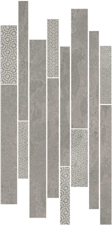 Декор Ламелла серый мозаичный |50,2x25