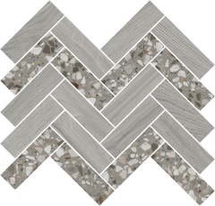 Декор Монтиони мозаичный серый 34х35,5