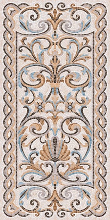 Мозаика беж декорированный лапп. обр. гр. 119,5х238,5| ZZXX