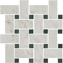 Декор Серенада мозаичный белый лаппатированный 32x32