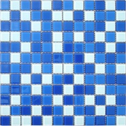 Мозаика CB021(Аква) бело-синий (чип 2.5x2.5) ZZ|30x30