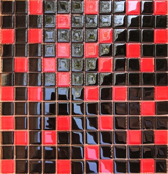 Мозаика 758 микс красный-черный 23х23 ZZ|30х30