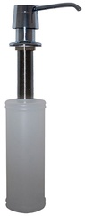 Дозатор для жидкого мыла или иного моющего средства, встраиваемый в столешницу в ванной или на кухне, (цв.хром), колба 0,5л, Paini ZZ