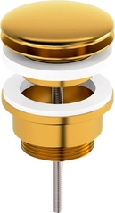 Донный клапан для сливного отверстия раковин без перелива и с переливом, нажимная Up & down, G 1 1/4, (металл цв.матовое золото PVD), Paini ZZ