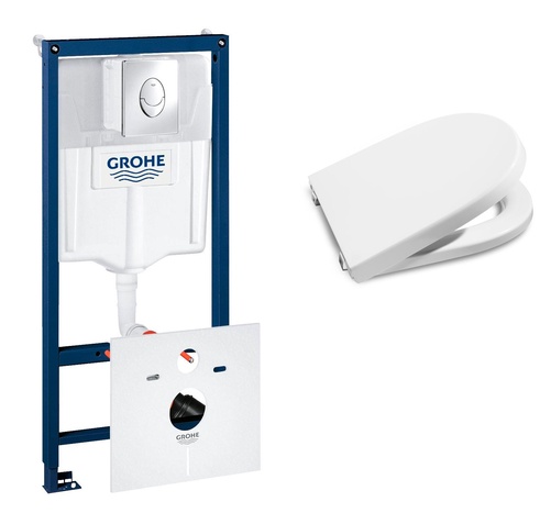 Комплект  Система инсталляции для унитазов Grohe Rapid SL 38750001 4 в 1 с кнопкой смыва| 56x36x33
