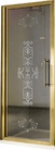 Дверь для душа, в нишу или для боковой стенки, 90(86-92)хh200см, правая/левая, (стекло матовое с прозр. декором, профиль цв.золото), Villa Borchese ZZ