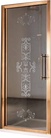 Дверь для душа, в нишу или для боковой стенки, 90(86-92)хh200см, правая/левая, (стекло матовое с прозр. декором, профиль цв.бронза), Villa Borchese ZZ
