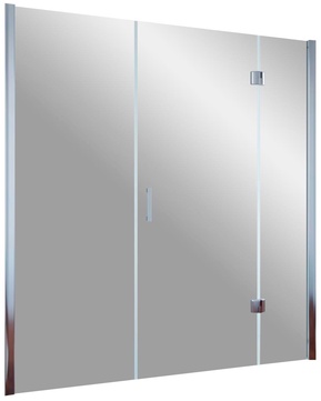 Дверь в нишу AFP-F 170x190 см, одностворчатая распашная, правая, с двумя неподвижными элементами, профиль глянцевый хром, стекло прозрачное ZZ