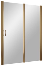Дверь в нишу EP-F-1, 120x190 см, правая, распашная с неподвижным элементом, профиль бронза, стекло прозрачное ZZ