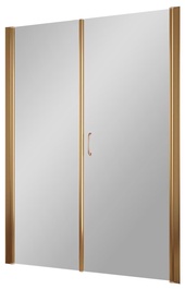 Дверь в нишу EP-F-2, 130x190 см, правая, распашная с неподвижным элементом, профиль бронза, стекло сатин ZZ