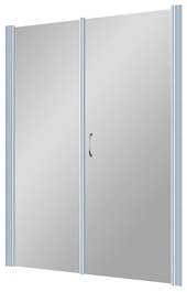 Дверь в нишу EP-F-2, 150x190 см, правая, распашная с неподвижным элементом, профиль матовый хром,дверь - стекло прозрачное,стационар - стекло сатинZZ