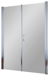 Дверь в нишу EP-F-2, 135x190 см, правая, распашная с неподвижным элементом, профиль глянцевый хром, стекло прозрачное, покрытие BriteGuard, ZZ