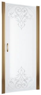 Дверь в нишу EP, 90*190 см, профиль бронза, стекло  стекло узорчатое "ARTDECO01", с покрытием QuickNano ZZ