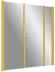 Дверь в нишу EP-2F, 140x190 см, правая, профиль золото, стекло матовое с узором "Artdeco1" ZZ