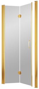 Дверь в нишу GPS, 100*190 см, складная, духсекционная, левая, профиль золото, стекло прозрачное ZZ