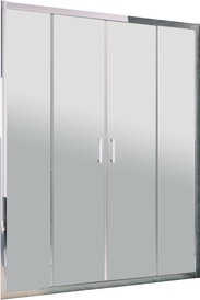 Дверь раздвижная двухсекционная ZP TUR NOVO h1900 150 08 01 профиль хром глянец, стекло прозрачное, покрытие BriteGuard, ZZ