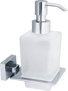 Дозатор жидкого мыла настенный, хром/матовое стекло