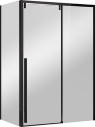 Душевой уголок 1200х900хh1950мм, прямоуг., правый/левый, (стекло прозрачное 8мм Easy Clean, фурн.цв.черный мат.), Lugano ZZ