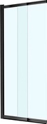 Душевая шторка на ванну, раздвижная, правая/левая, 1000(607-990)хh1400мм, (профиль цв.черный матовый, стекло прозрачное 5мм), Vincea ZZ