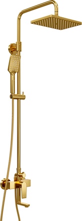 Душевая стойка Wasserkraft Aisch A15501, верхний+ручной душ, смеситель с изливом, цв. золото, ZZ